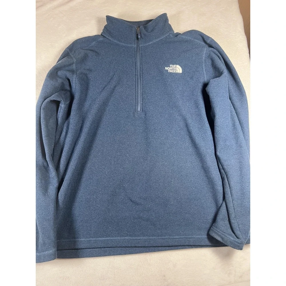 The North Face Pullover Mens‎ XL Blue 1/4 Zip Fleece Performance Hiking Top